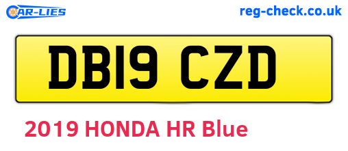 DB19CZD are the vehicle registration plates.
