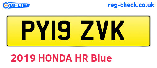 PY19ZVK are the vehicle registration plates.