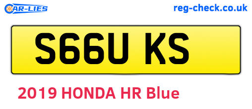 S66UKS are the vehicle registration plates.