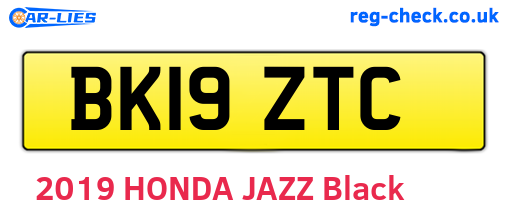 BK19ZTC are the vehicle registration plates.