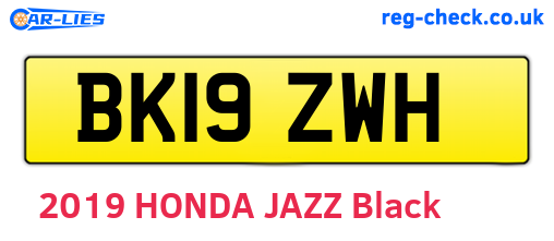 BK19ZWH are the vehicle registration plates.