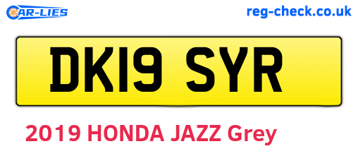 DK19SYR are the vehicle registration plates.