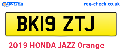 BK19ZTJ are the vehicle registration plates.