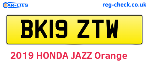 BK19ZTW are the vehicle registration plates.