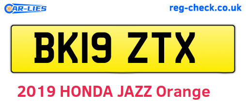 BK19ZTX are the vehicle registration plates.