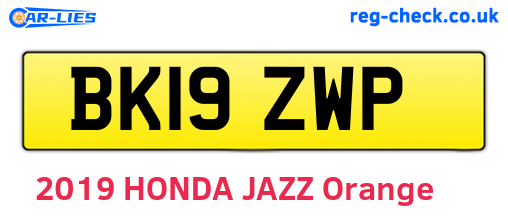 BK19ZWP are the vehicle registration plates.