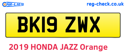 BK19ZWX are the vehicle registration plates.