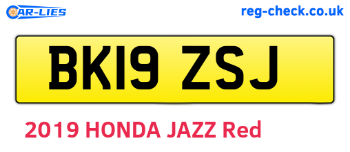 BK19ZSJ are the vehicle registration plates.