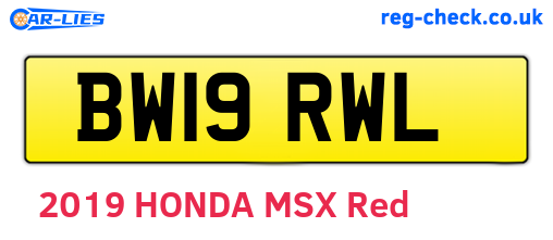 BW19RWL are the vehicle registration plates.