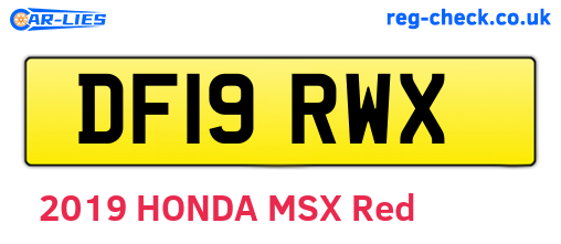 DF19RWX are the vehicle registration plates.