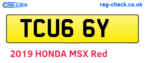 TCU66Y are the vehicle registration plates.