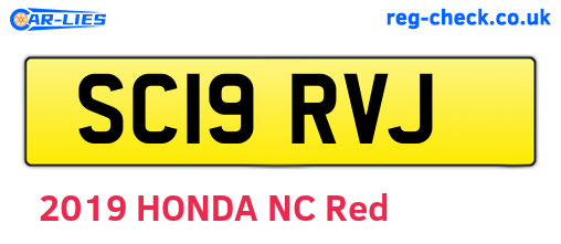SC19RVJ are the vehicle registration plates.
