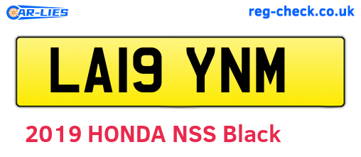 LA19YNM are the vehicle registration plates.
