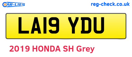 LA19YDU are the vehicle registration plates.