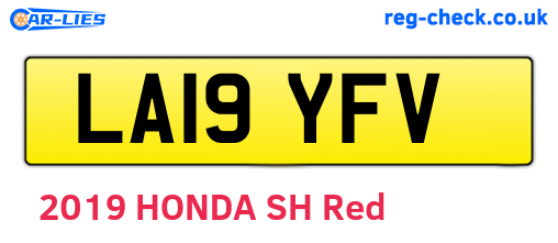 LA19YFV are the vehicle registration plates.