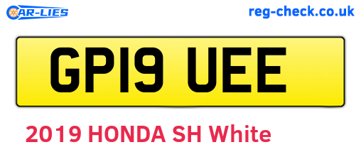 GP19UEE are the vehicle registration plates.