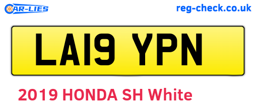 LA19YPN are the vehicle registration plates.