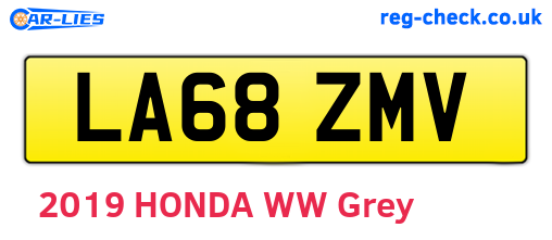 LA68ZMV are the vehicle registration plates.