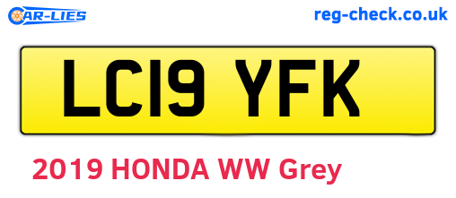 LC19YFK are the vehicle registration plates.