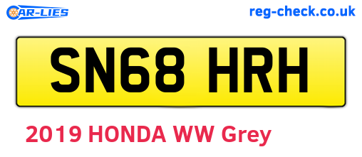 SN68HRH are the vehicle registration plates.