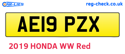 AE19PZX are the vehicle registration plates.