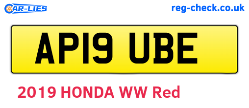 AP19UBE are the vehicle registration plates.