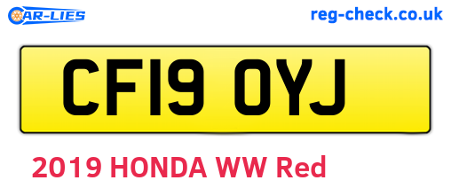CF19OYJ are the vehicle registration plates.