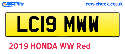LC19MWW are the vehicle registration plates.