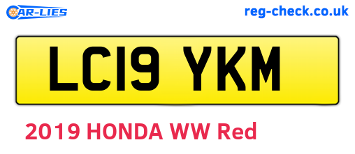 LC19YKM are the vehicle registration plates.