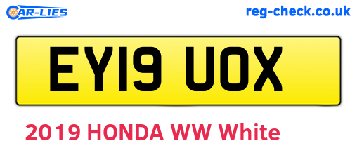 EY19UOX are the vehicle registration plates.