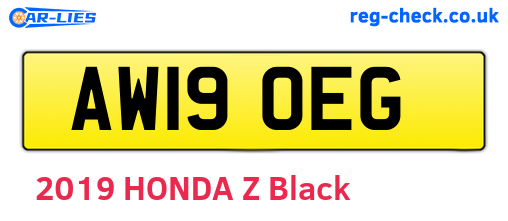 AW19OEG are the vehicle registration plates.