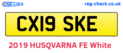 CX19SKE are the vehicle registration plates.