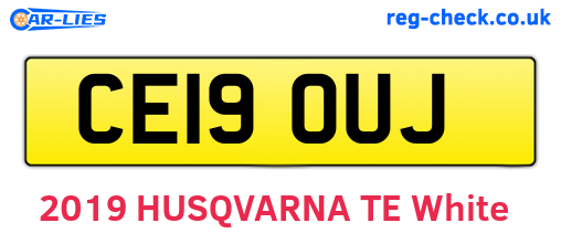 CE19OUJ are the vehicle registration plates.