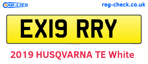 EX19RRY are the vehicle registration plates.