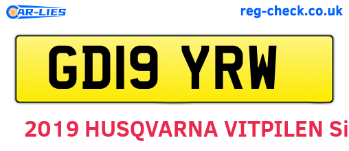 GD19YRW are the vehicle registration plates.