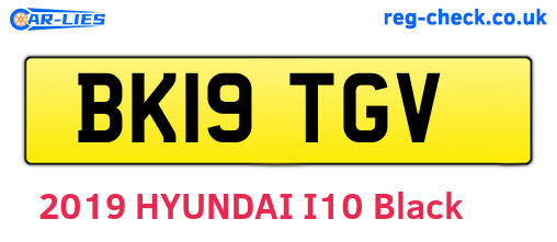 BK19TGV are the vehicle registration plates.