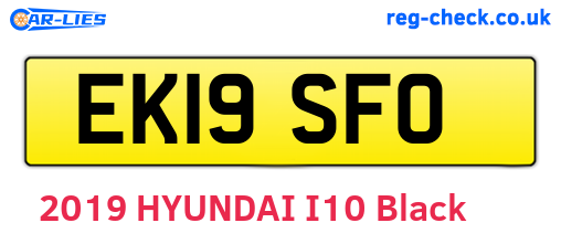 EK19SFO are the vehicle registration plates.