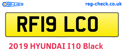 RF19LCO are the vehicle registration plates.