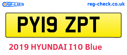PY19ZPT are the vehicle registration plates.