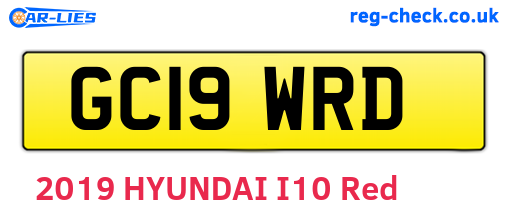 GC19WRD are the vehicle registration plates.