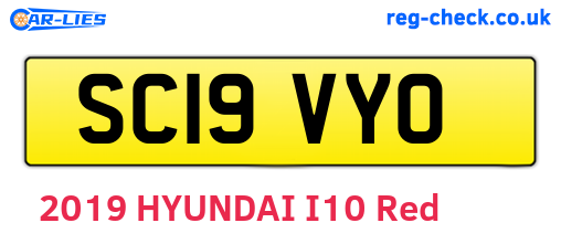 SC19VYO are the vehicle registration plates.