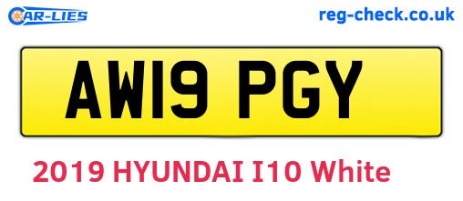 AW19PGY are the vehicle registration plates.