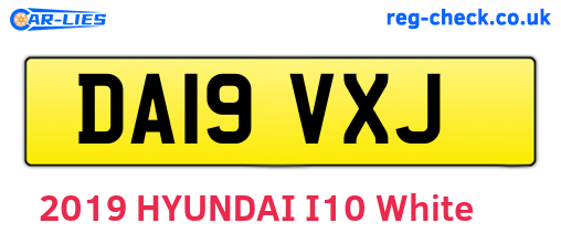DA19VXJ are the vehicle registration plates.
