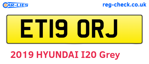 ET19ORJ are the vehicle registration plates.