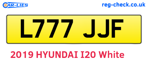 L777JJF are the vehicle registration plates.