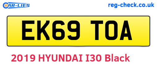EK69TOA are the vehicle registration plates.