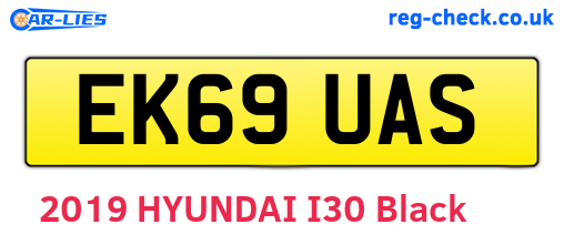 EK69UAS are the vehicle registration plates.