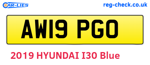 AW19PGO are the vehicle registration plates.