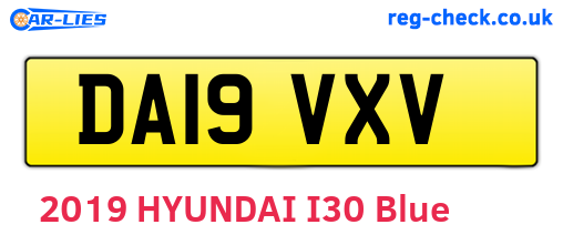 DA19VXV are the vehicle registration plates.