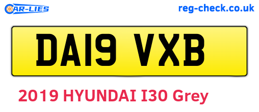 DA19VXB are the vehicle registration plates.